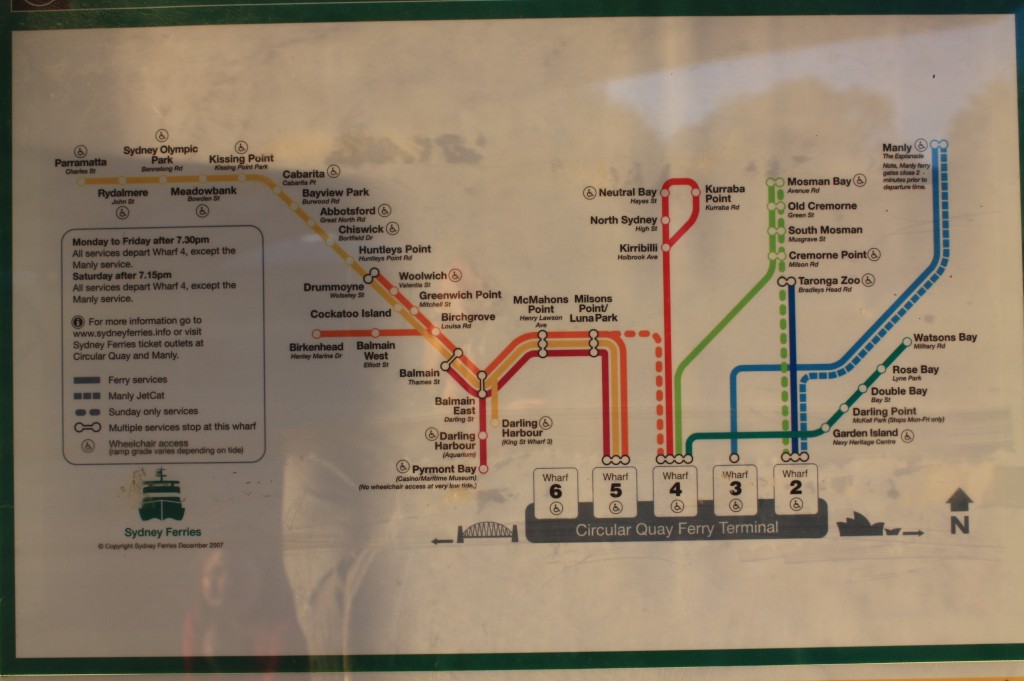 sydney ferry mapa