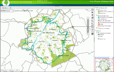 Mapa de la Promenade verte de www.bruxellesenvironnement.be (clica para ampliar)