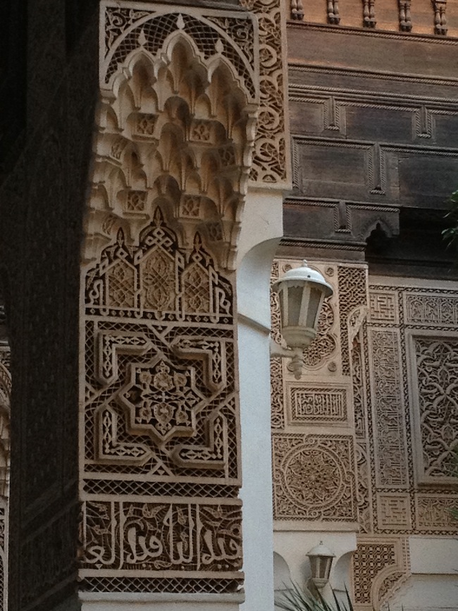 Artesonado en el Palacio Bahia de Marrakech